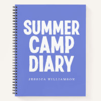 Personalised Summer Camp Diary in Periwinkle