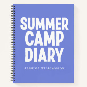 Personalised Summer Camp Diary in Periwinkle Notebook