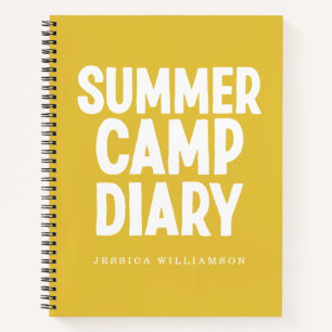 Personalised Summer Camp Diary in Yellow Notebook