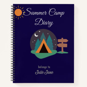 Personalised Summer Camp Diary Notebook