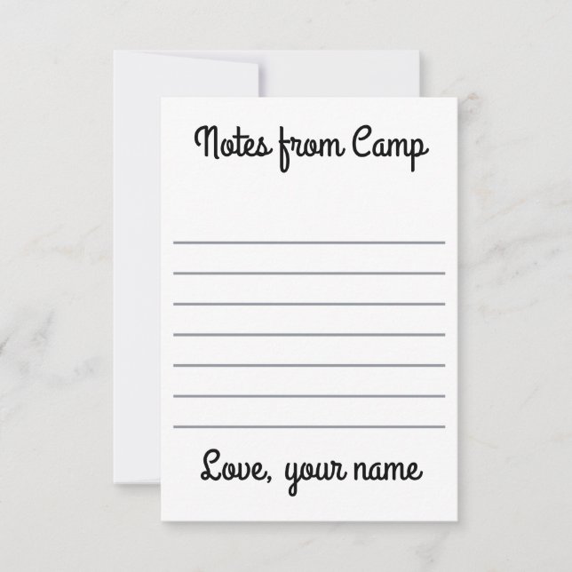 Personalised Summer Camp Notecards (Front)