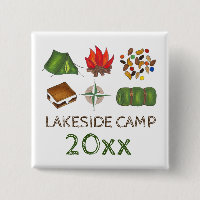 Personalised Summer Camp S'mores Tent Compass Fire