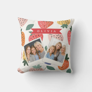 Personalised Summer Colourful Strawberry Pattern Cushion