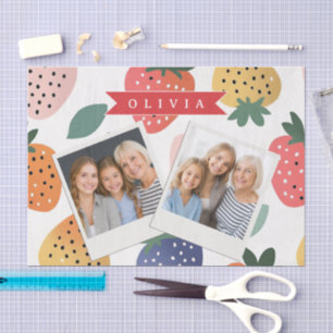 Personalised Summer Colourful Strawberry Pattern Tissue Paper
