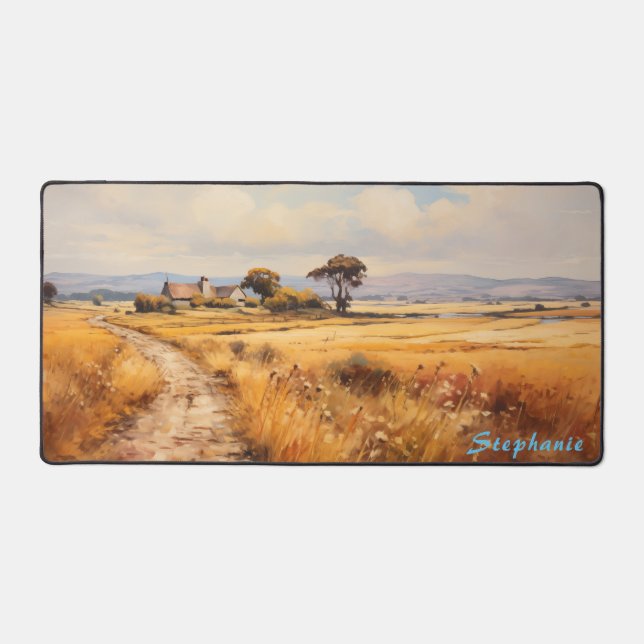 Personalised Summer Field Landscape Desk Mat  (Front)