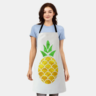 Personalised Summer Foil Gold Geometric Pineapple. Apron