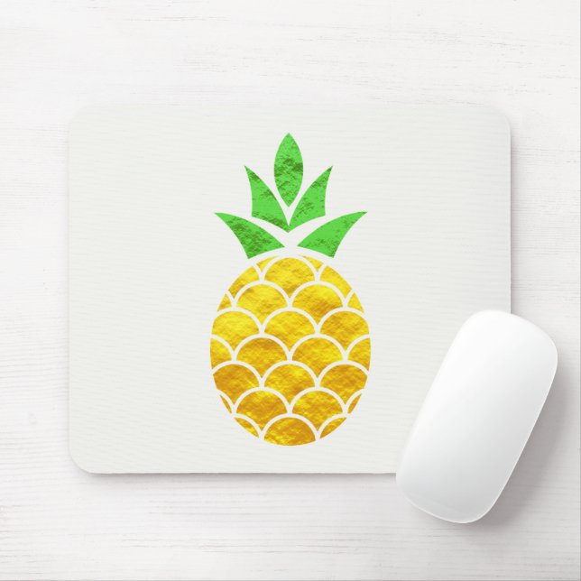 Personalised Summer Foil Gold Geometric Pineapple. Mouse Mat (With Mouse)