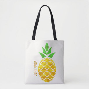 Personalised Summer Foil Gold Geometric Pineapple  Tote Bag