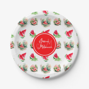 Personalised Summer Party Watermelon Paper Plate