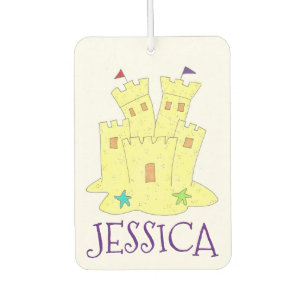 Personalised Summer Sandcastle Sand Castle Beach Car Air Freshener
