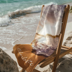 Personalised Summer Sunset Beach Beach Towel