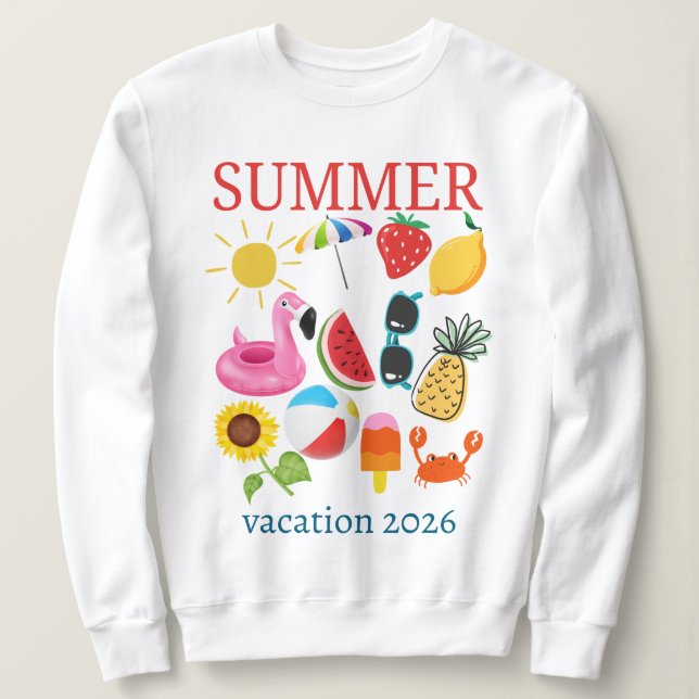 Personalised summer vacation design  sweatshirt (Design Front)