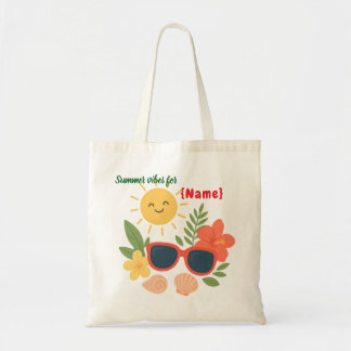 Personalised Summer Vibes Tote Bag | Cute Sun,