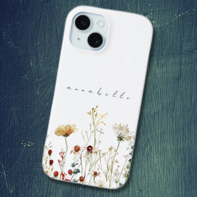 Personalised Summer Wildflower Border Case-Mate iPhone Case (Creator Uploaded)