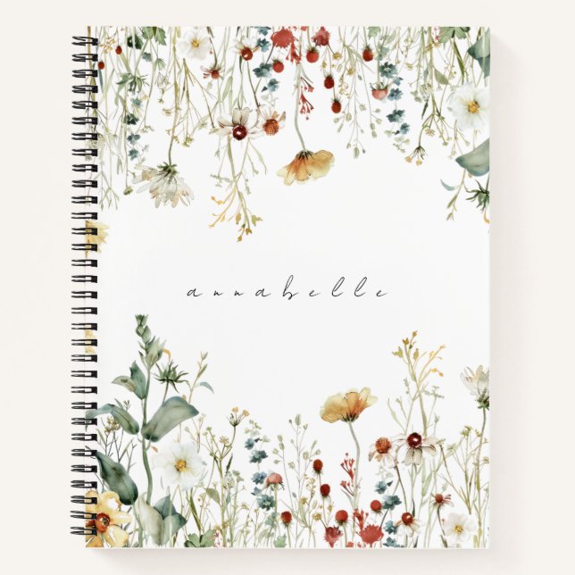 Personalised Summer Wildflower Field Notebook (Front)