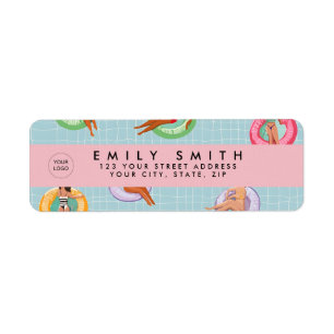 Personalised Summer Women Relaxing on Pool Floats