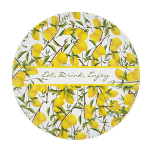 Personalised Summery Citrus Lemon Tree Branches  Cutting Board