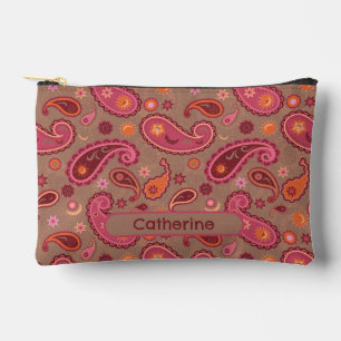 Personalised sun moon stars paisley pattern travel accessory pouch