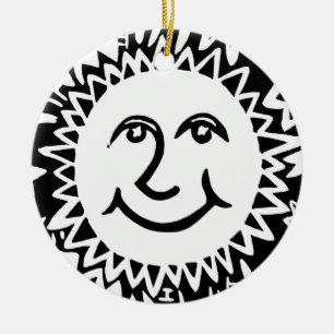 Personalised Sun Pattern Ceramic Tree Decoration