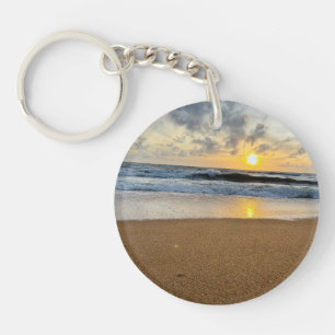 Personalised Sun Rice beach tropical sand ocean Key Ring