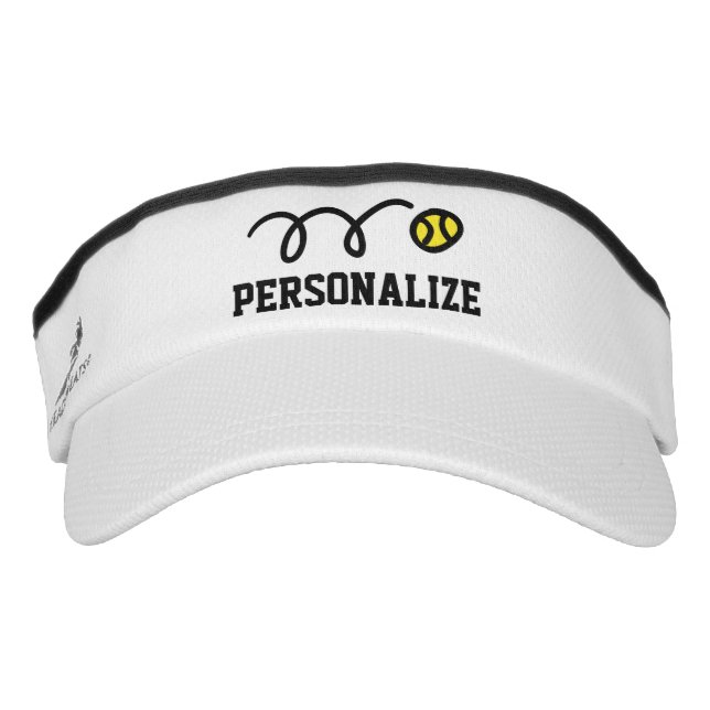 Personalised sun visor cap for tennis player coach (Front)