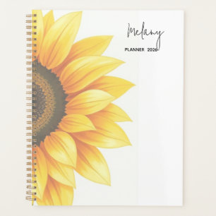 Personalised Sunflower 2026 Weekly Planner