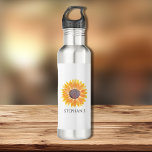 Personalised Sunflower 710 Ml Water Bottle<br><div class="desc">This water bottle is decorated with yellow watercolor sunflowers.
Easily customisable with a name or monogram.
To edit further use the Design Tool to change the font,  font size,  or colour.
Because we create our artwork you won't find this exact image from other designers.
Original Watercolor © Michele Davies.</div>