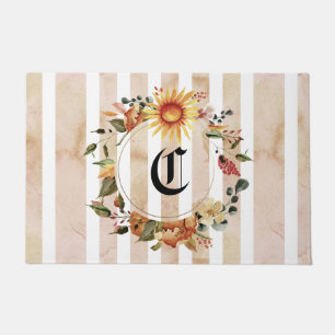 Personalised Sunflower Autumn Doormat Fall Decor