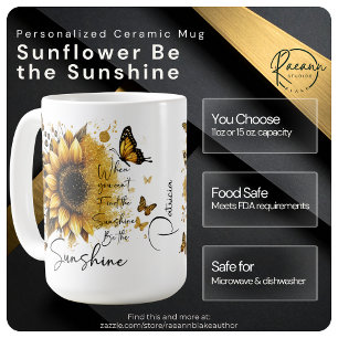 Personalised Sunflower Be the Sunshine Ceramic Mug
