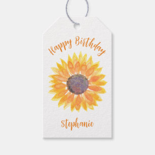Personalised Sunflower Birthday Gift Tags