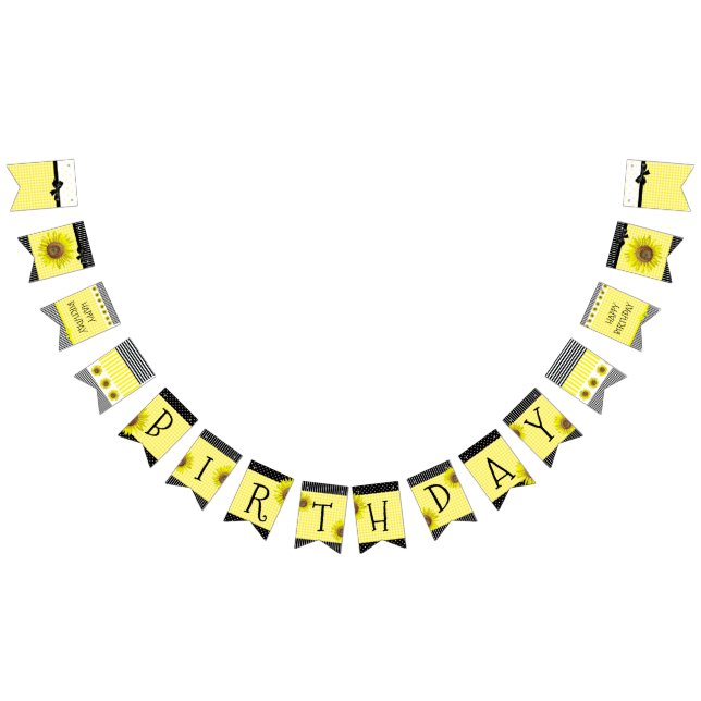 Personalised Sunflower Birthday Party Banner (All)