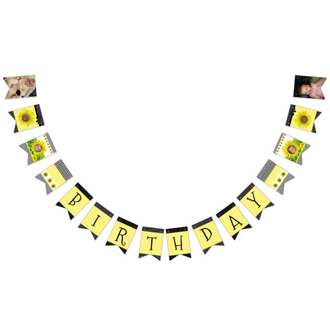 Personalised Sunflower Birthday Party Banner (All)