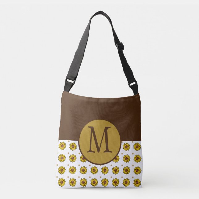 Personalised sunflower Crossbody Bag (Front)