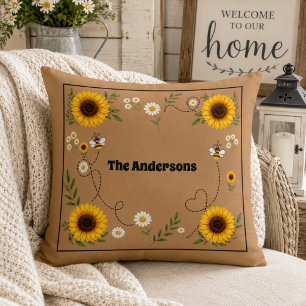 Personalised Sunflower Cushion