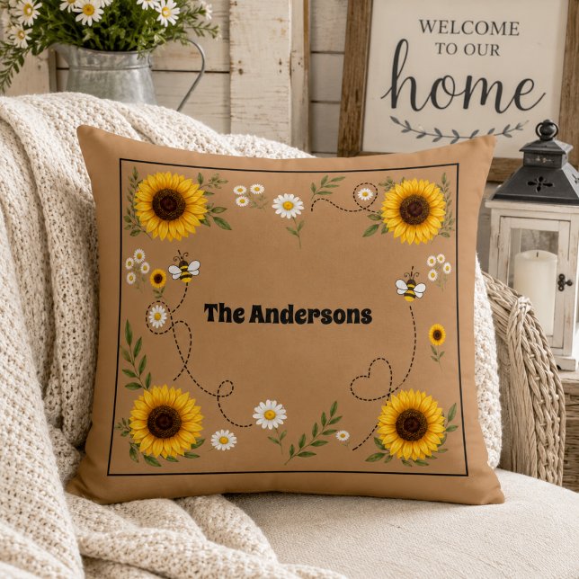Personalised Sunflower   Cushion (Creator Uploaded)