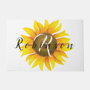 Personalised sunflower doormat