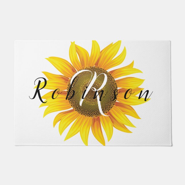 Personalised sunflower  doormat (Front)
