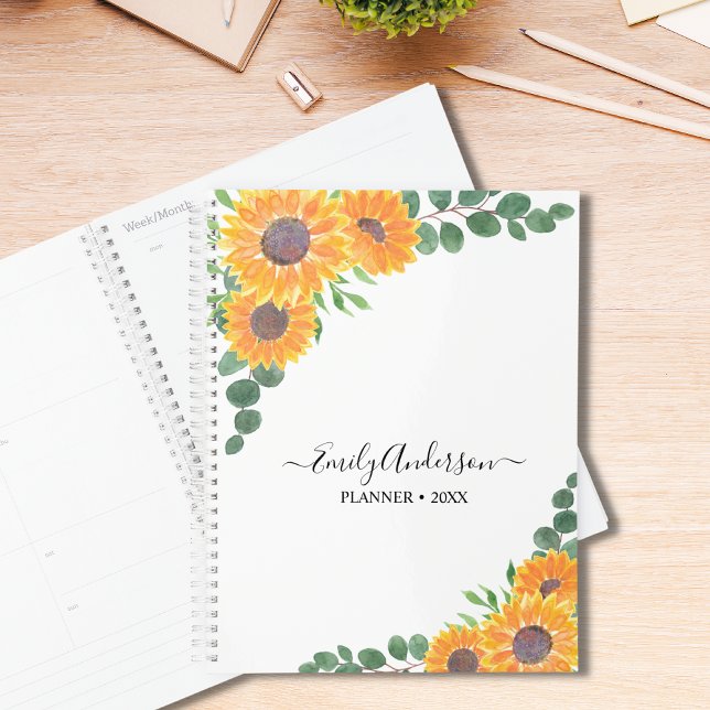 Personalised Sunflower Eucalyptus  Planner (Creator Uploaded)