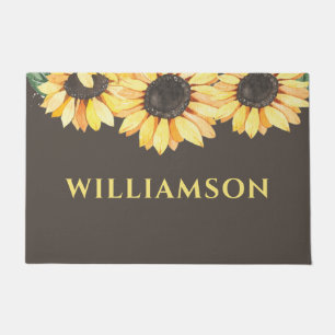 Personalised Sunflower Family Name Doormat