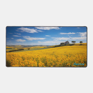 Personalised Sunflower Field and a Barn Desk Mat