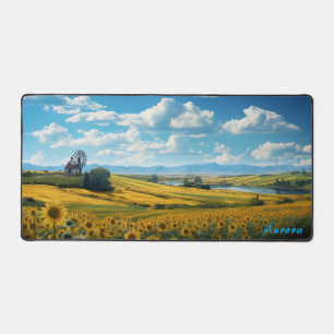 Personalised Sunflower Field and a Barn Desk Mat