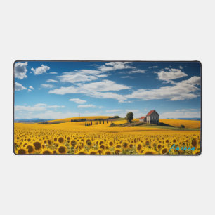 Personalised Sunflower Field and a Barn Desk Mat