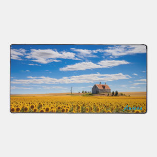 Personalised Sunflower Field and a Barn Desk Mat