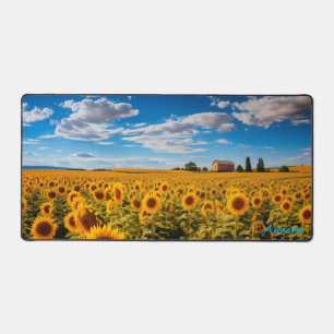Personalised Sunflower Field and a Barn Desk Mat