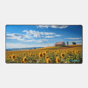 Personalised Sunflower Field and a Barn Desk Mat