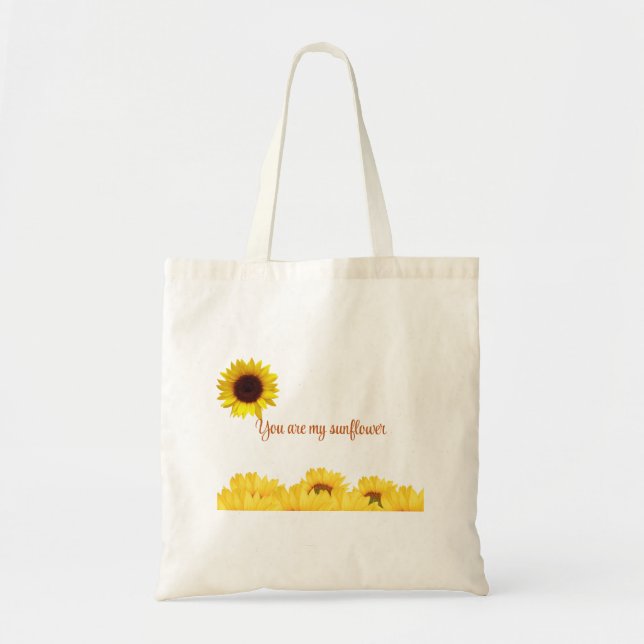 Personalised sunflower frame Tote Bag (Front)