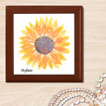 Personalised Sunflower Gift Box<br><div class="desc">This charming gift box is decorated with a watercolor yellow sunflower.
Easily customisable.
Makes a unique gift.
Original Watercolor © Michele Davies.</div>