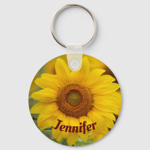 Personalised Sunflower Key Chain