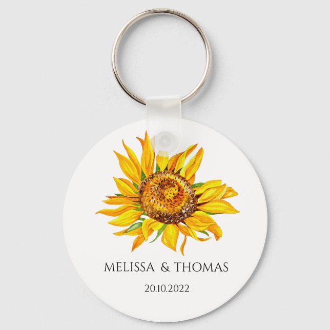 Personalised Sunflower  Keychain (Front)