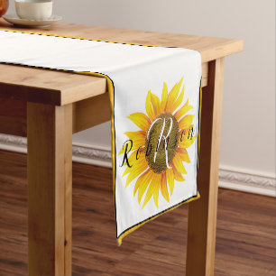 Personalised sunflower medium table runner